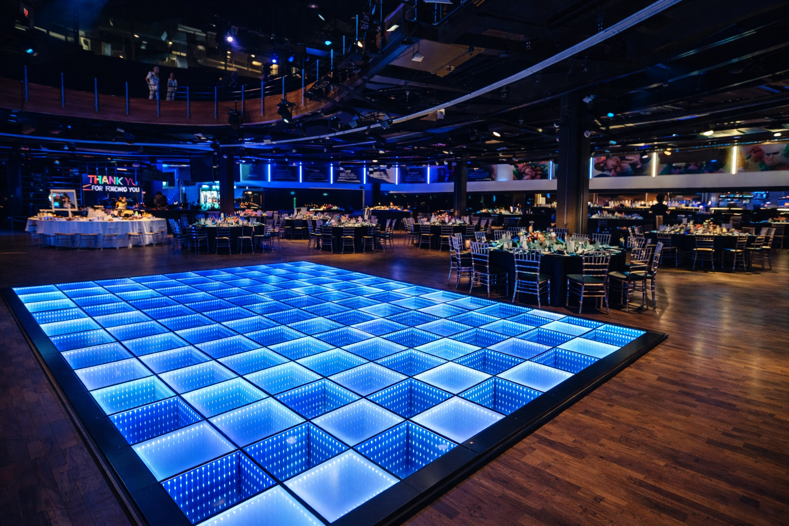 Custom LED dance floor with gobo projection